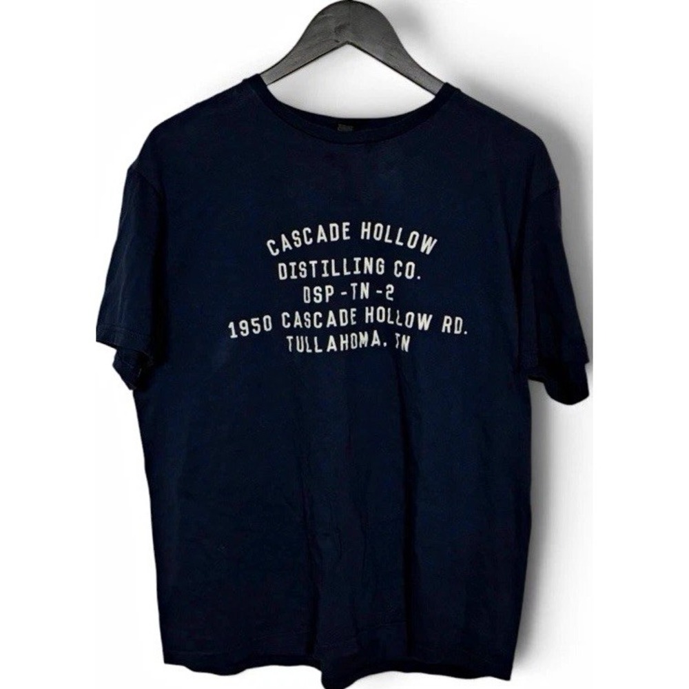 Cascade Hollow Distilling Co T-Shirt Mens L George Dickel Tennessee Whiskey Navy
